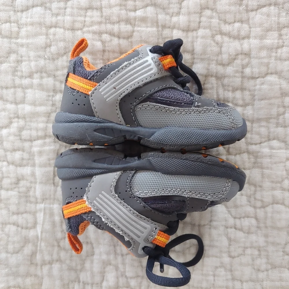 Bundle Of Shoes, Infant Boy's Size 2, Grey/Orange and Brown/Black